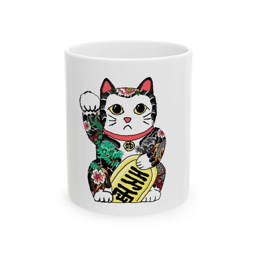 Yakuza Maneki Neko Mug #2 (white)