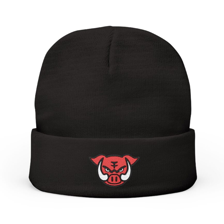 Wild Boar Embroidery Winter Hat