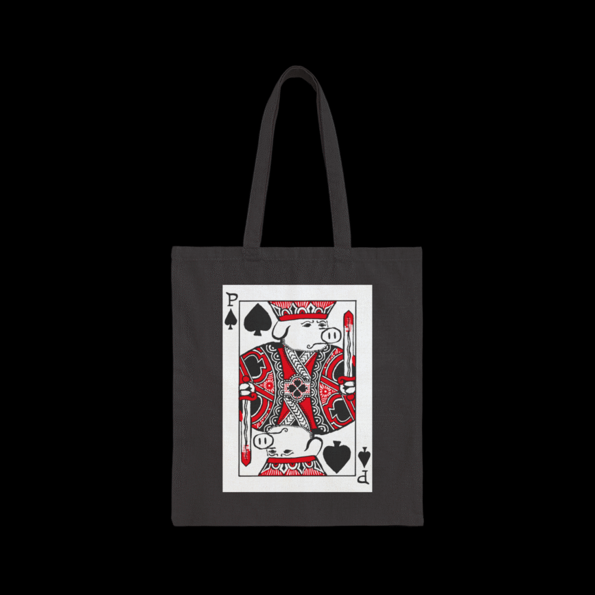 Pig of Spades Poker Card Tote