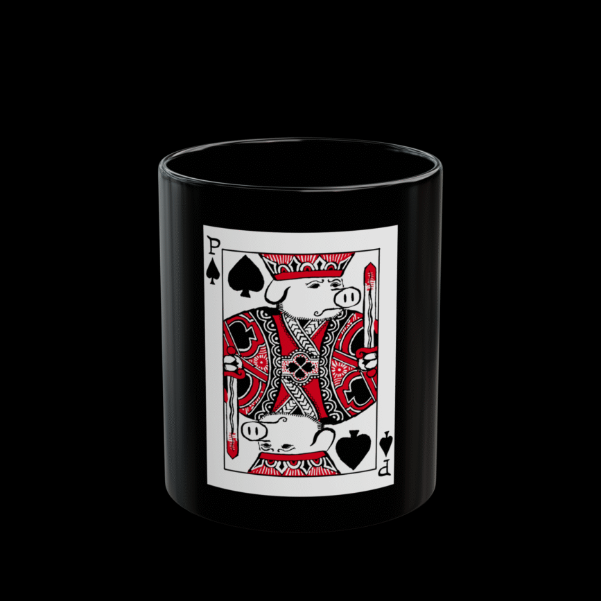 Pig of Spades Poker Card Mug
