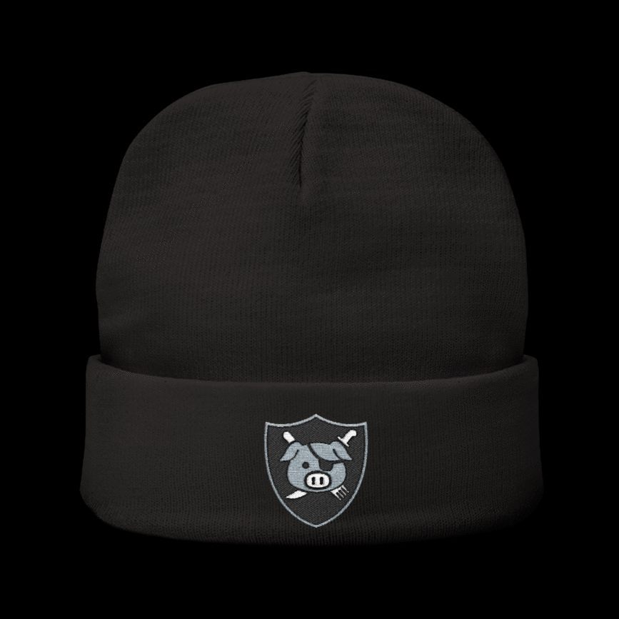 Pig Winter Hat Embroidery