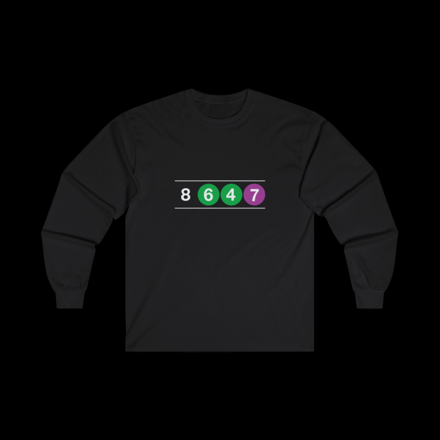 8647 NYC Subway Long Sleeve sleeve T shirt